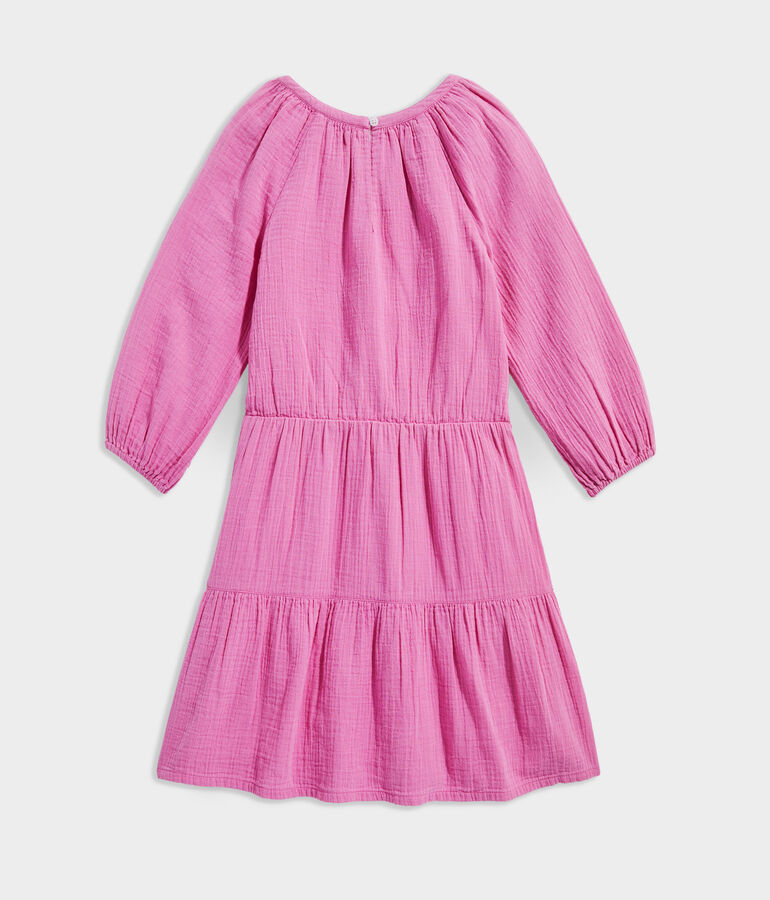 Girls' Tiered Seastitch Double Gauze Dress