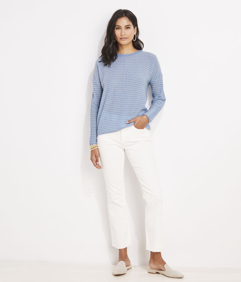 Seaspun Cashmere Striped Crew Sweater