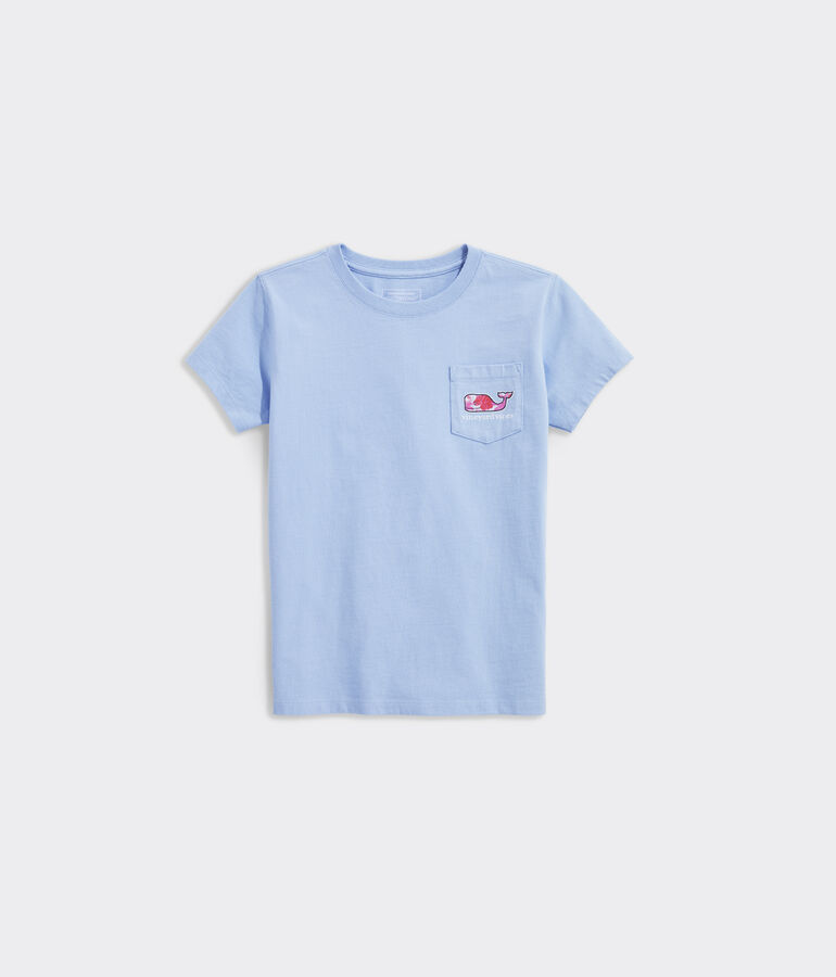 Kentucky Derby Girls' Roses & Posies Whale Short-Sleeve Pocket Tee