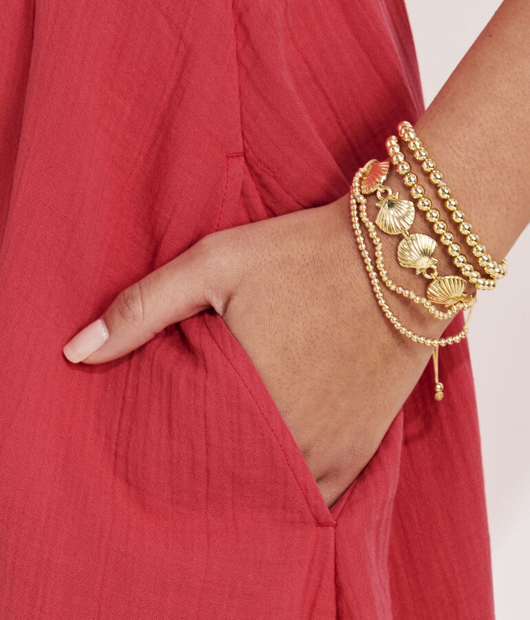 Seastitch Double Gauze Smocked Cover-Up