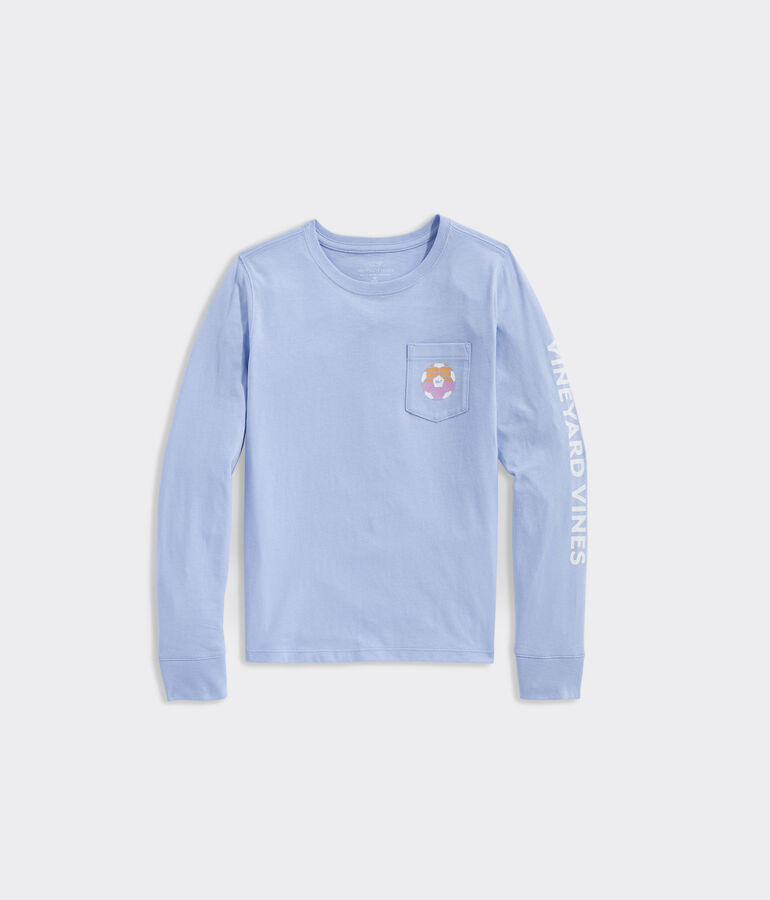 Girls' Soccer Circle Long-Sleeve Pocket Tee