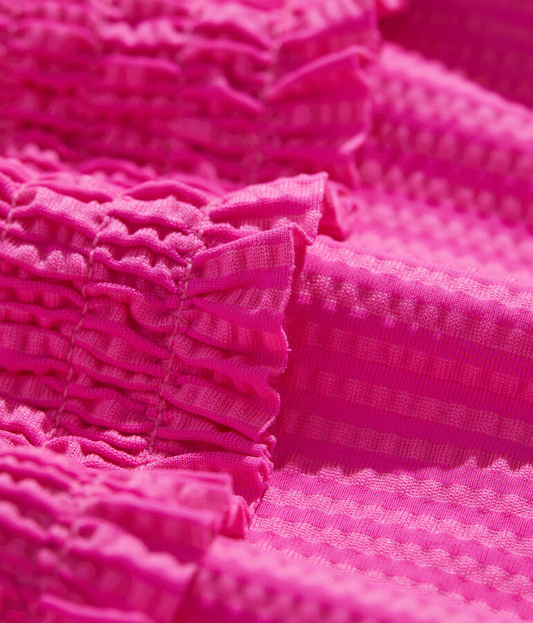 Girls' Seersucker Smocked Ruffle Bikini