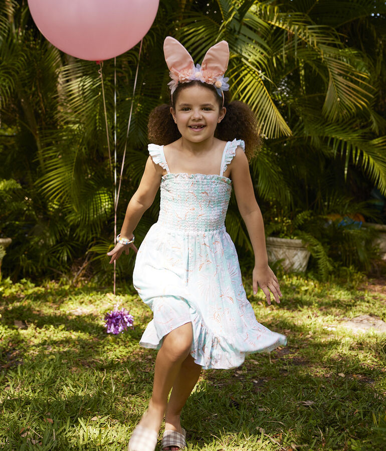 Girls Cay Floral Smocked Dress