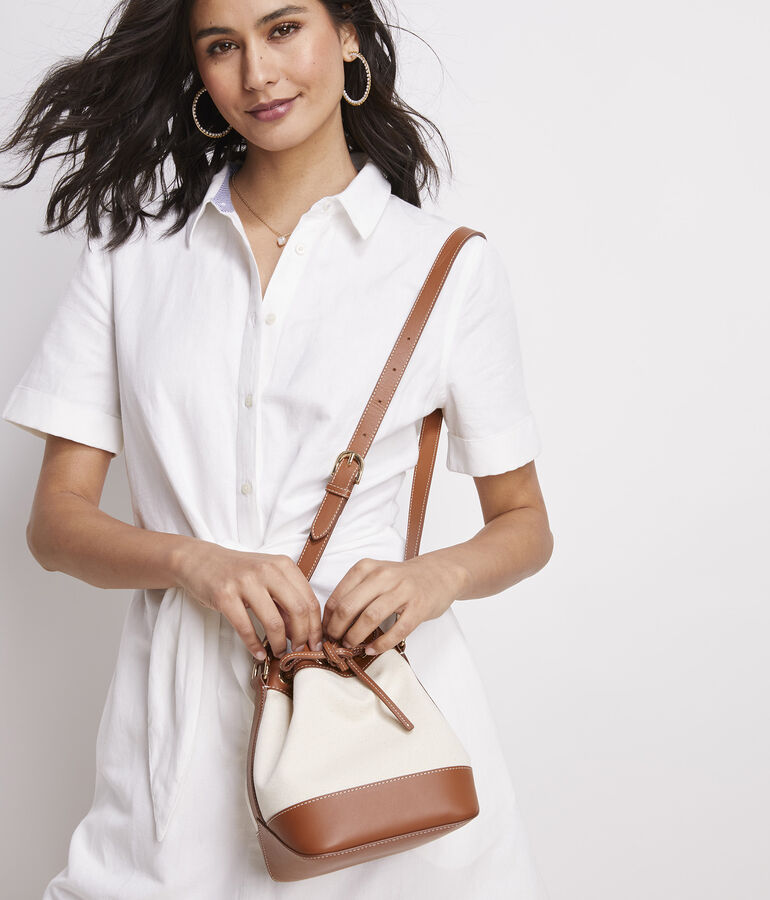 Flecked Canvas Bucket Bag