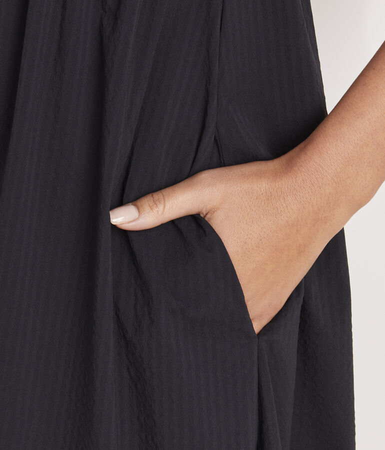 Harbor Seersucker Smocked Midi Dress