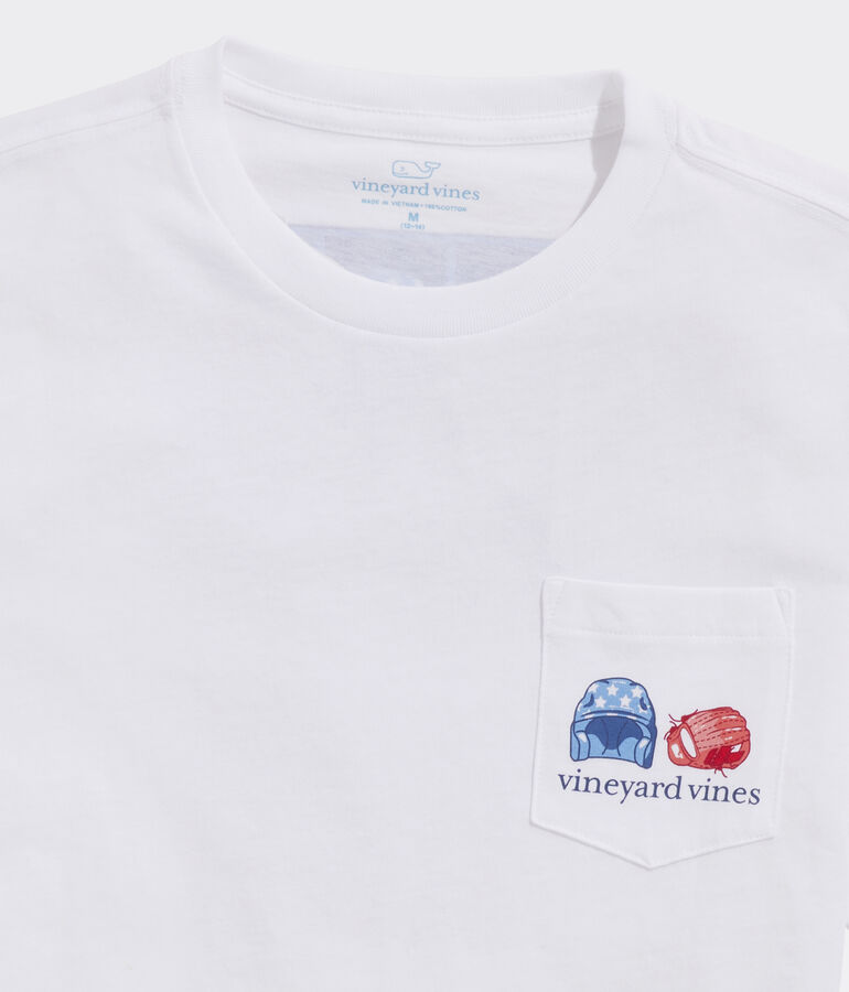 Boys' Baseball Flag Short-Sleeve Pocket Tee