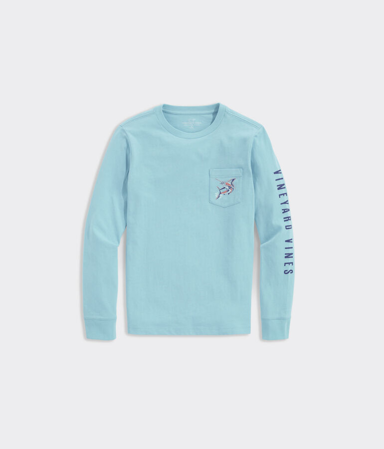 Boys' Jumping Marlin Long-Sleeve Pocket Tee