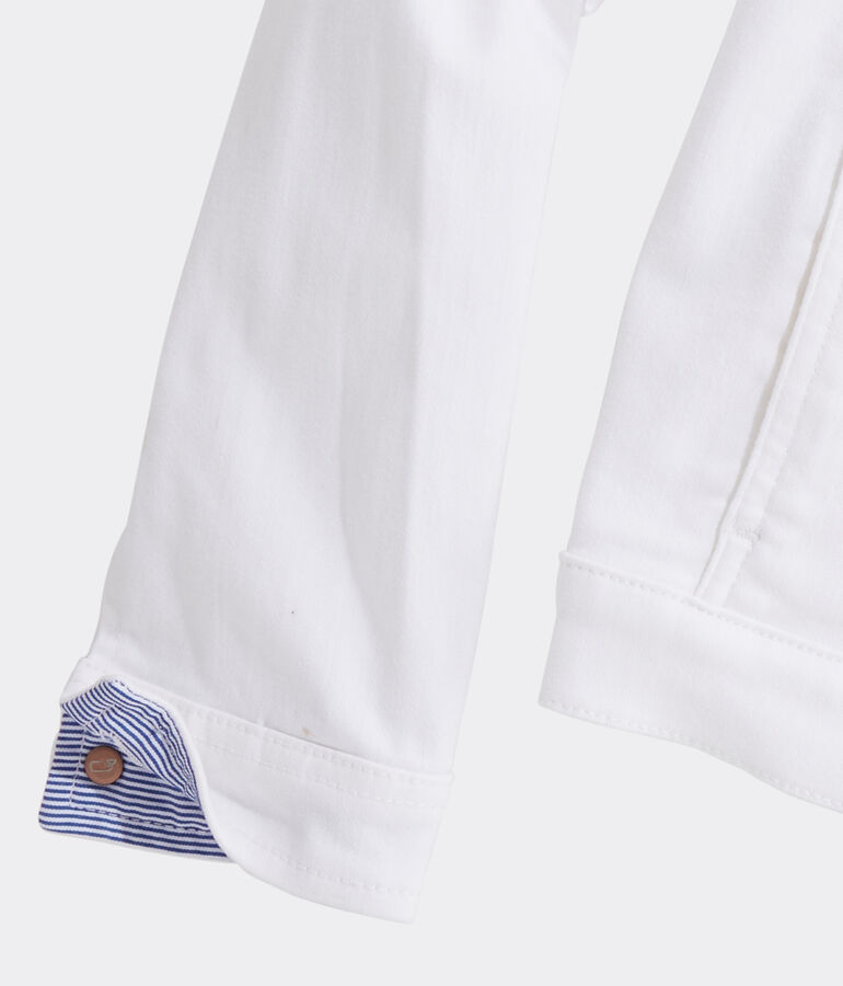 Girls' White Denim Jacket