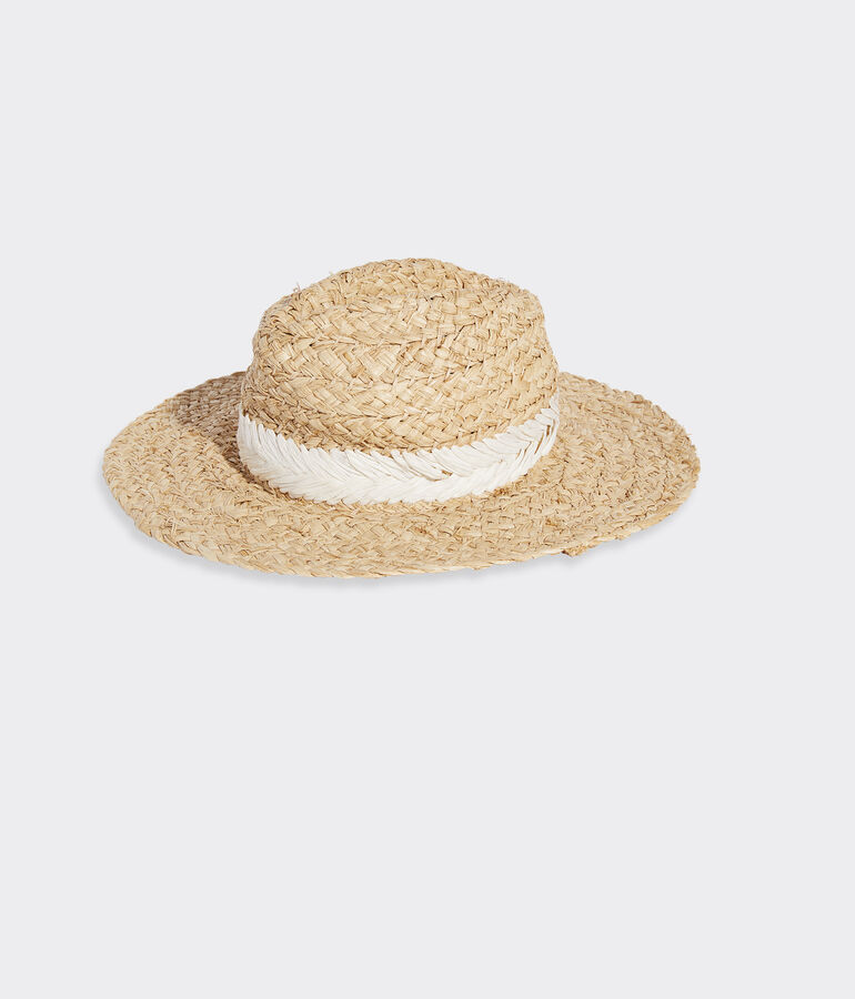 Chevron Trim Straw Fedora