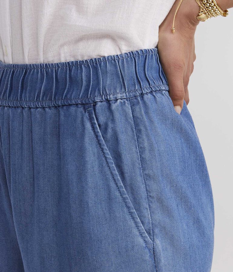 Wide Leg Chambray Pants