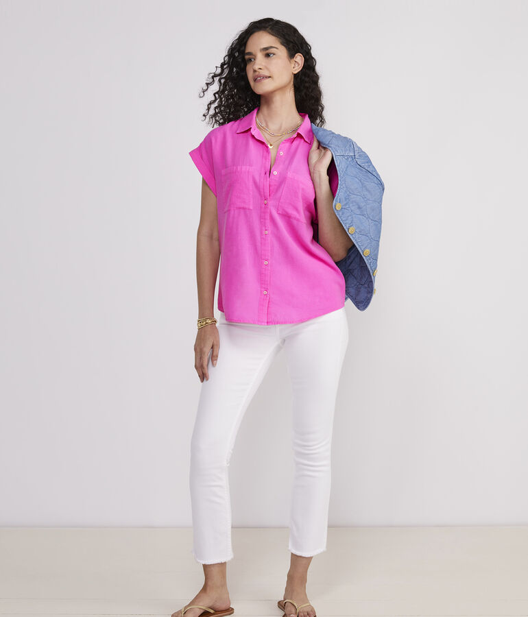 Lightweight Short-Sleeve Button-Down