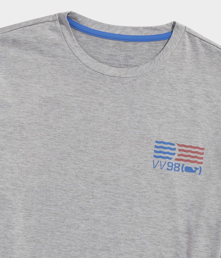 Waving Flag Long-Sleeve Harbor Performance Tee