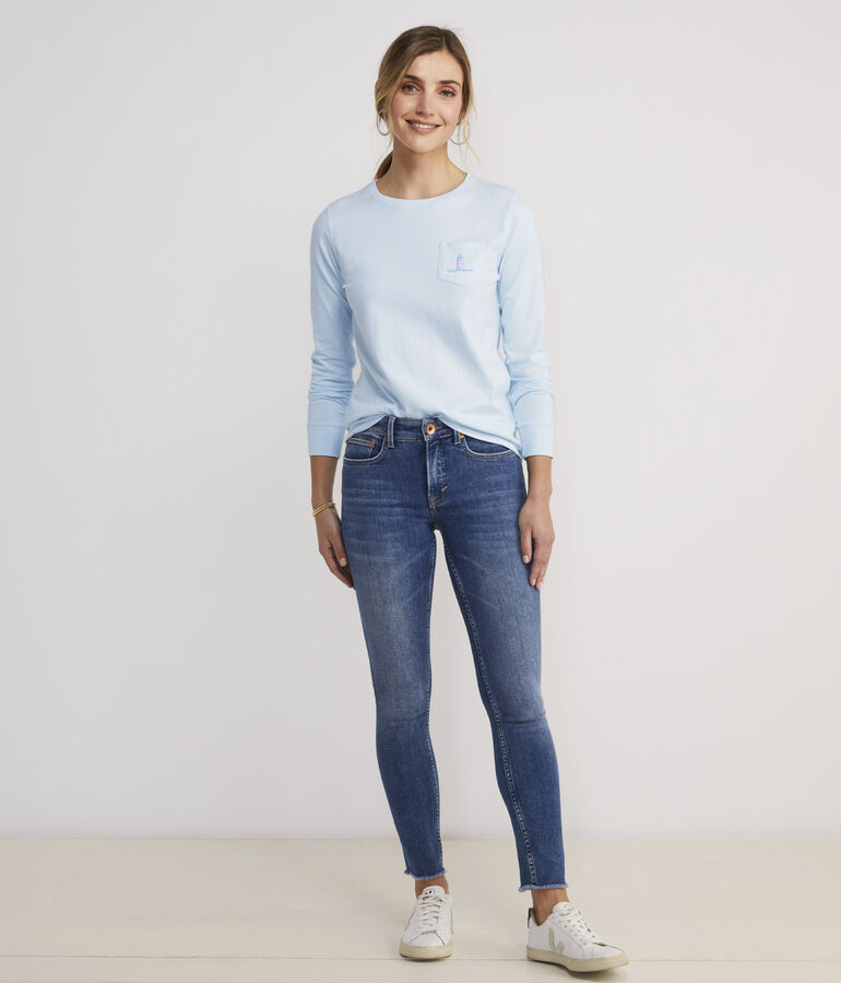 Edgartown Light and Ships Long-Sleeve Pocket Tee