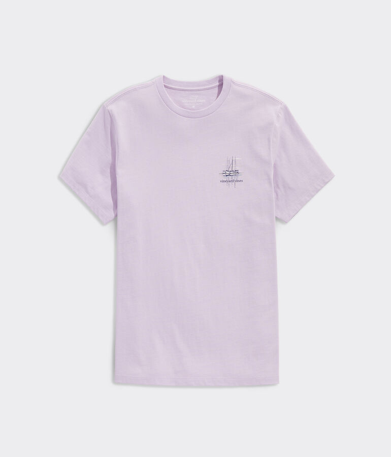 Painted Sailboat Reflection Short-Sleeve Tee