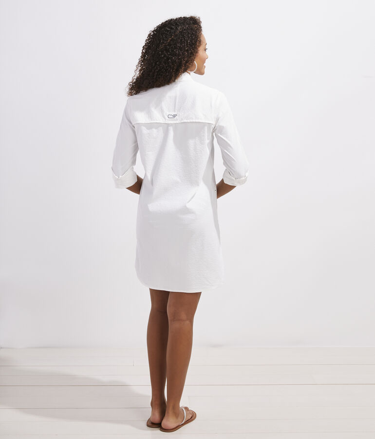 Harbor Seersucker Shirt Cover-Up