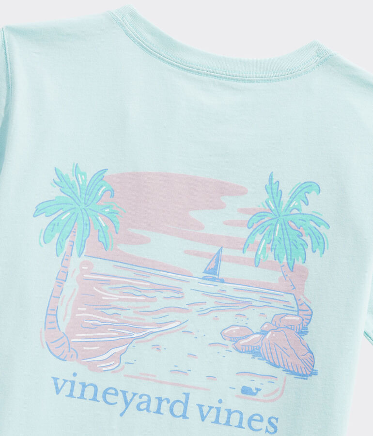 Girls' Beach Scene Short-Sleeve Pocket Tee