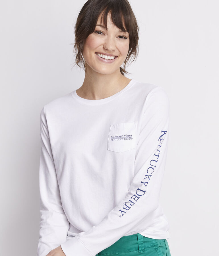 Kentucky Derby Women's Painted Spires Long-Sleeve Pocket Tee