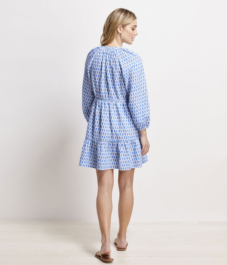 Seastitch Floral Block Print Dress