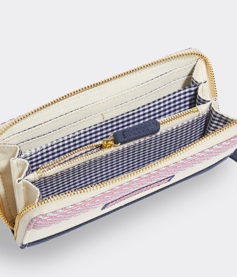Vineyard Whale Zip Wallet