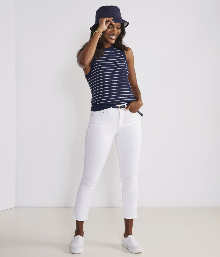 Textured Sleeveless Crewneck Sweater