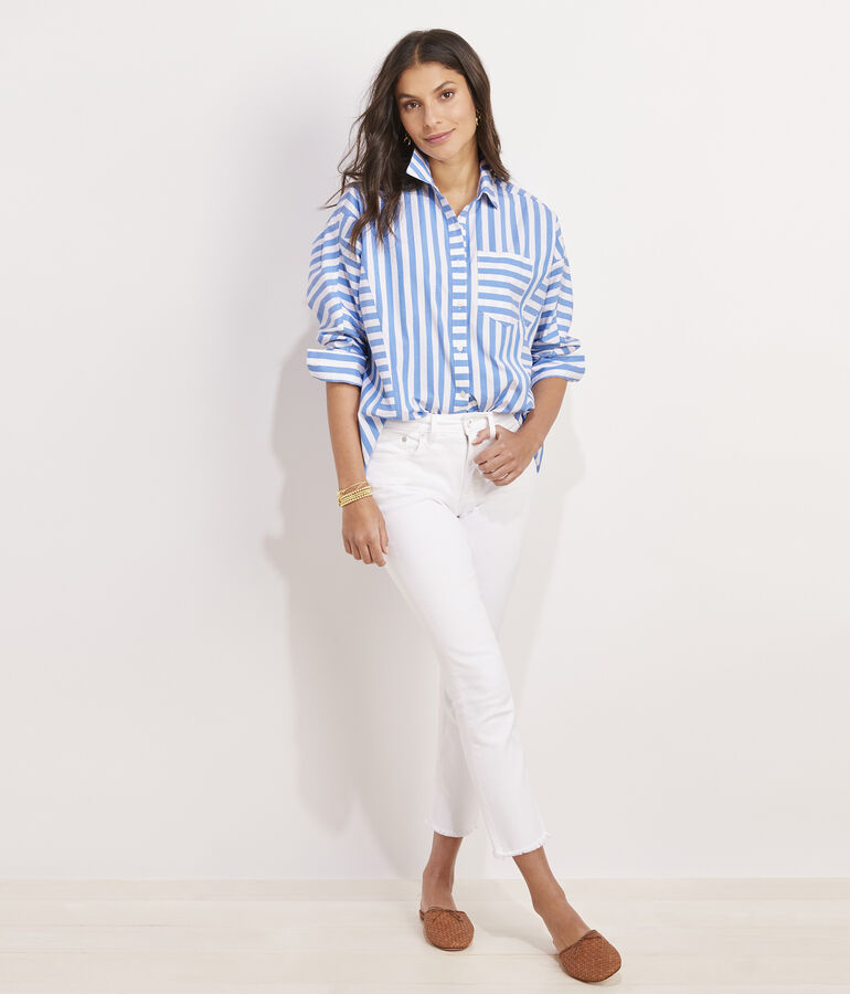 Poplin Striped Weekend Button-Down