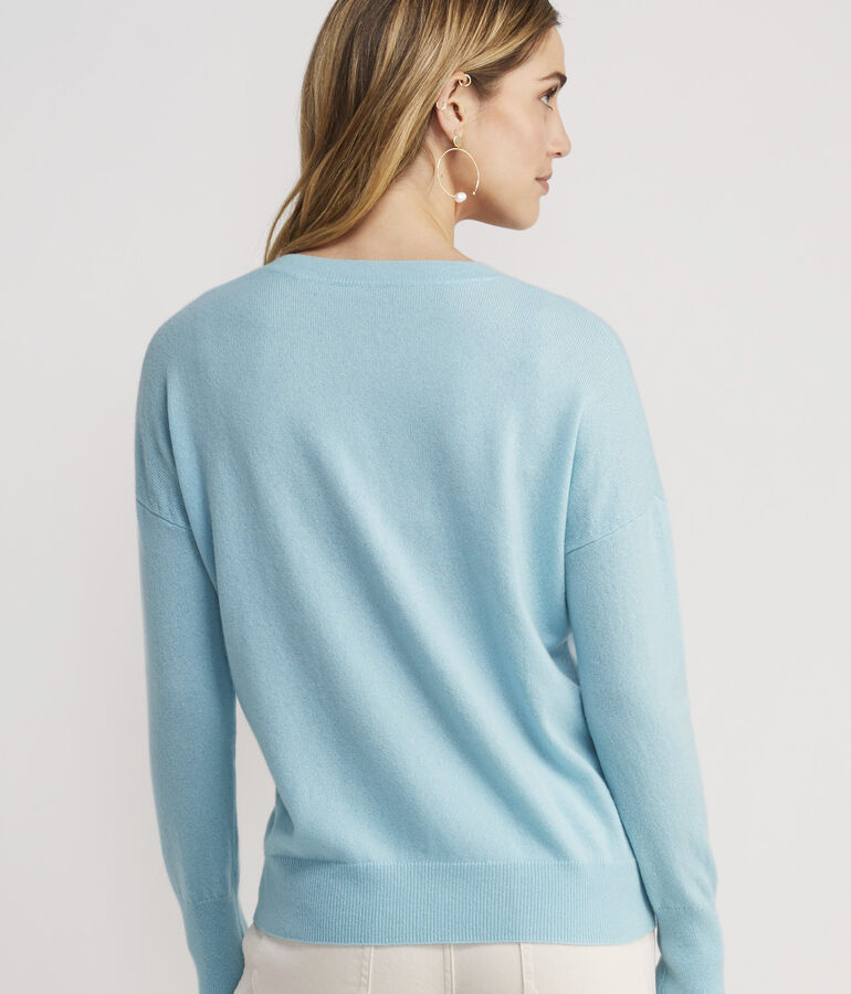 Palm Tree Intarsia Cashmere Crewneck Sweater