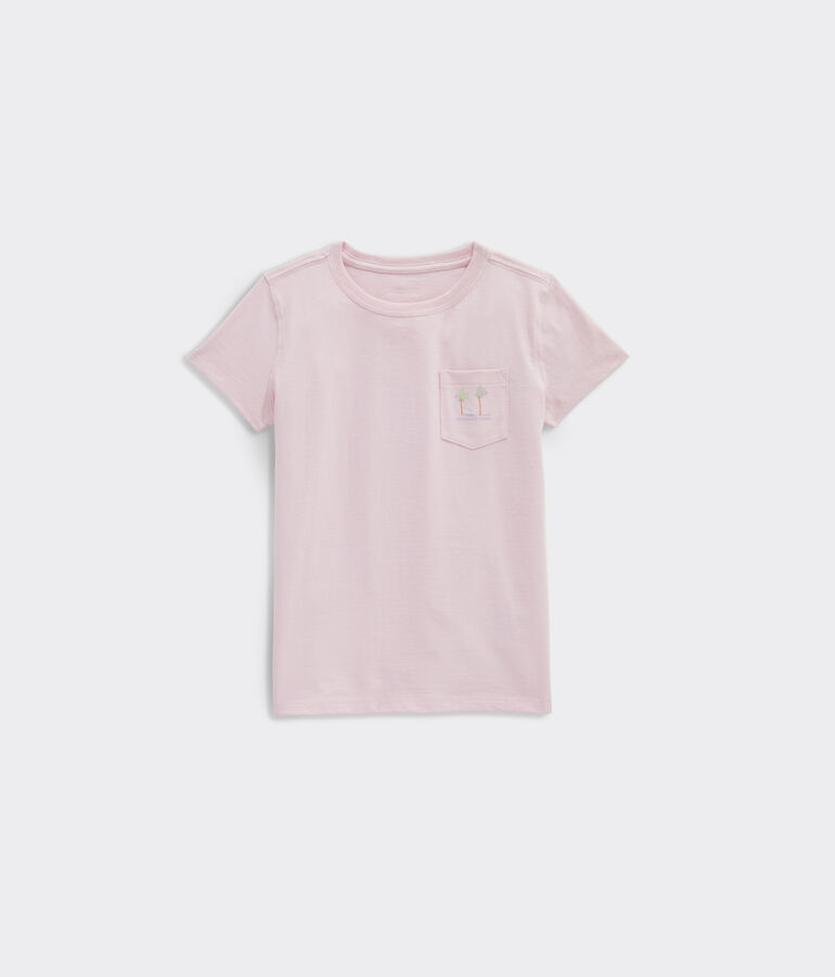 Girls' Painterly Hammock Palms Short-Sleeve Pocket Tee