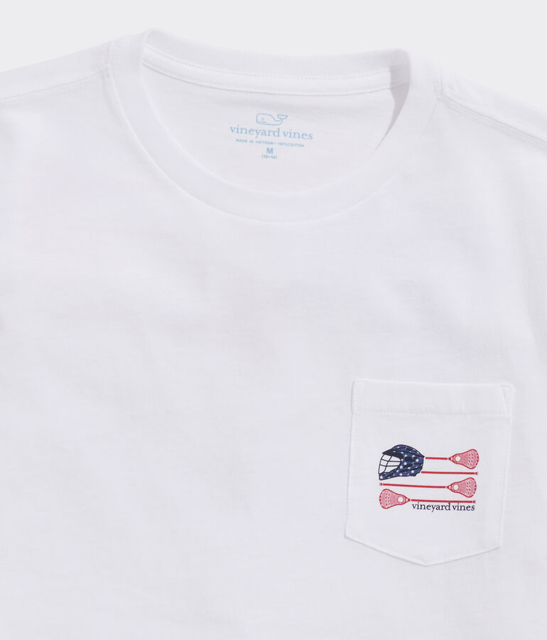 Boys' Lacrosse Flag Short-Sleeve Pocket Tee