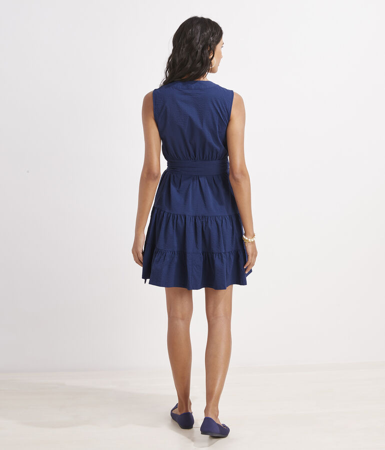 Harbor Seersucker Wrap Dress