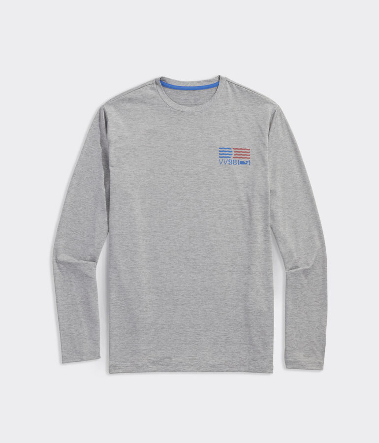 Waving Flag Long-Sleeve Harbor Performance Tee
