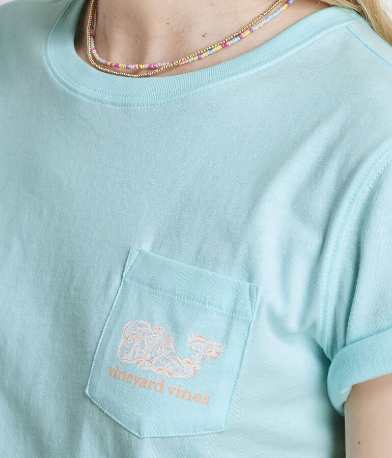 Cay Floral Whale Short-Sleeve Pocket Tee