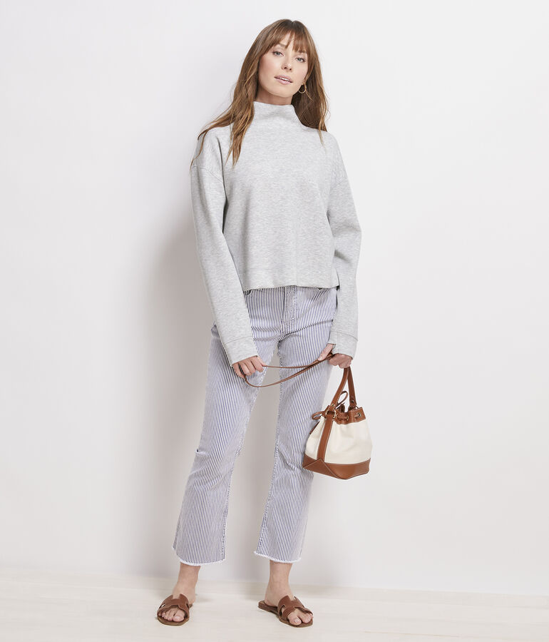 Relaxed Funnel Neck Pullover