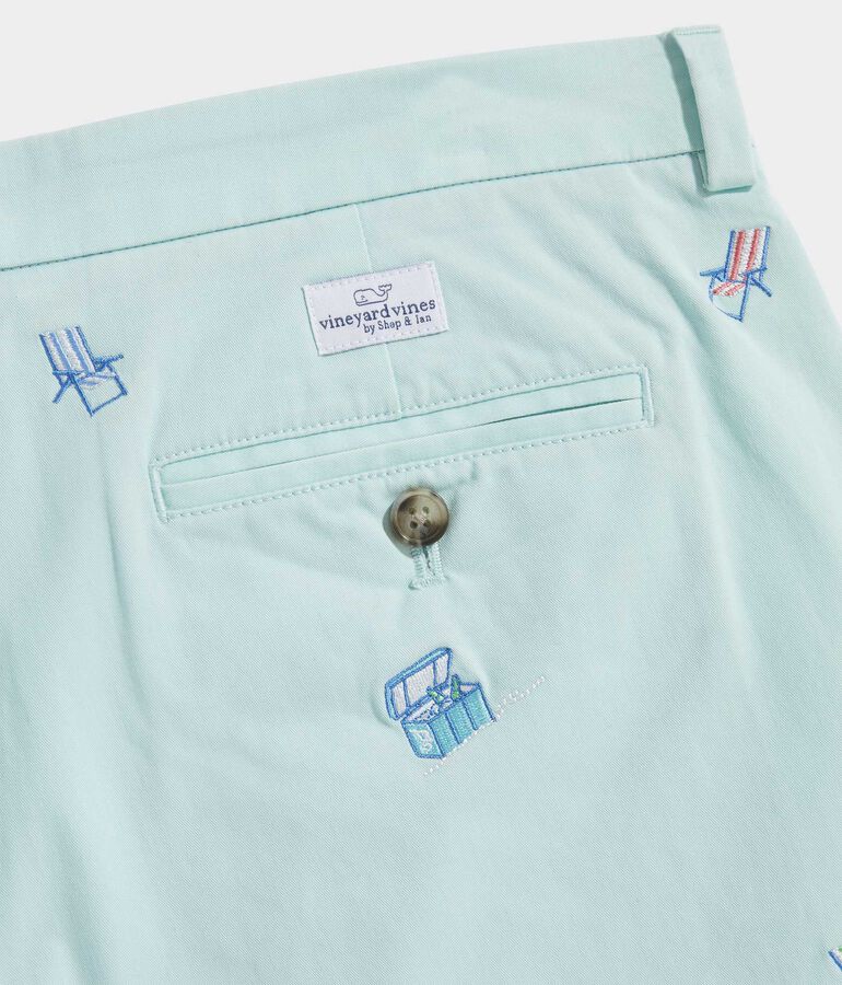 9 Inch Embroidered Stretch Breaker Shorts