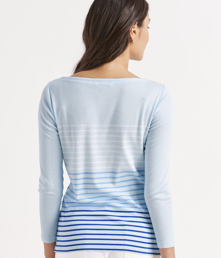 Striped Boatneck Simple Tee