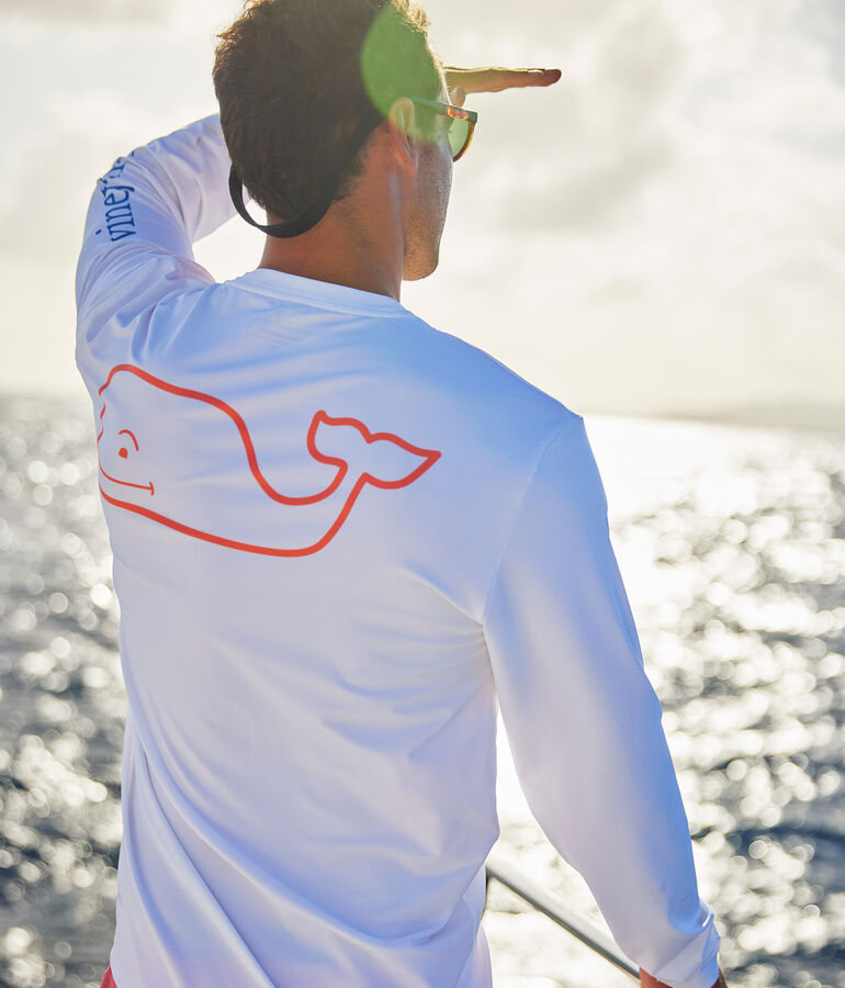 Whale Logo Long-Sleeve Harbor Performance Tee