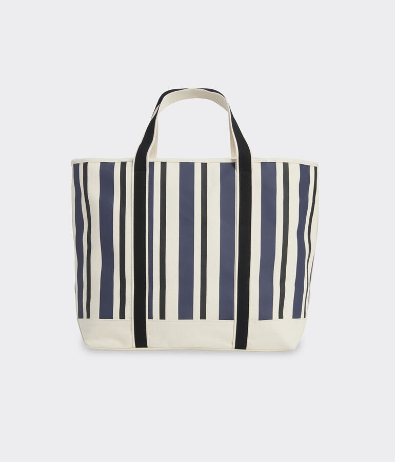 Printed Stripe Canvas Tote