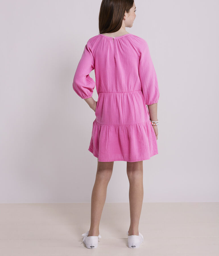 Girls' Tiered Seastitch Double Gauze Dress