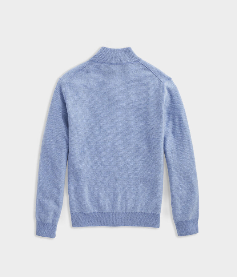 Cashmere Reverse Birdseye Quarter-Zip Sweater