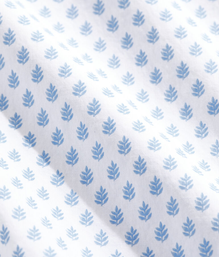 Stretch Poplin Short-Sleeve Leaf Tile Shirt