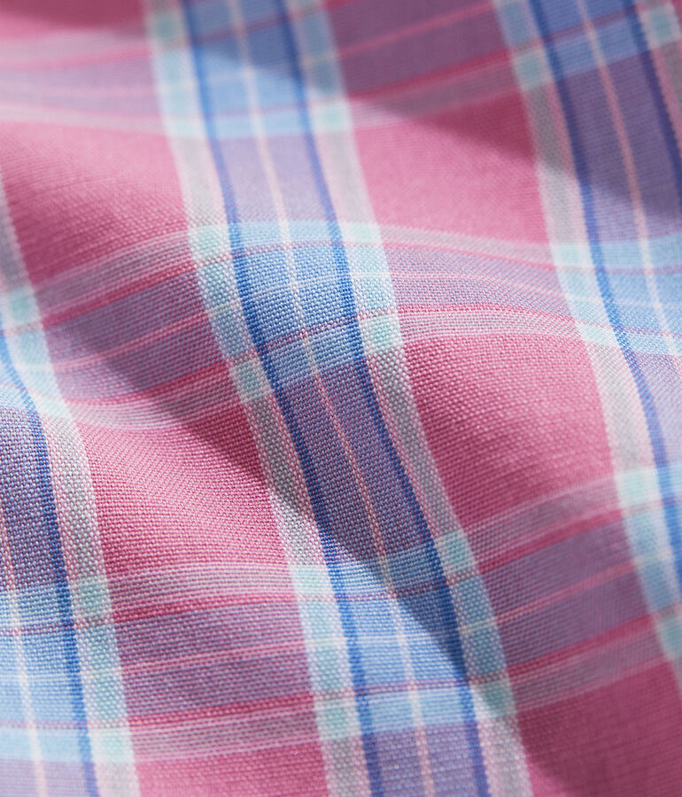 Stretch Poplin Plaid Shirt