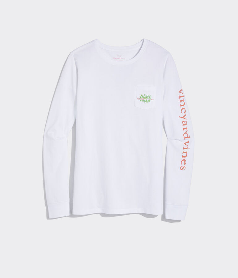 Palm Tree Beach Path Long-Sleeve Pocket Tee