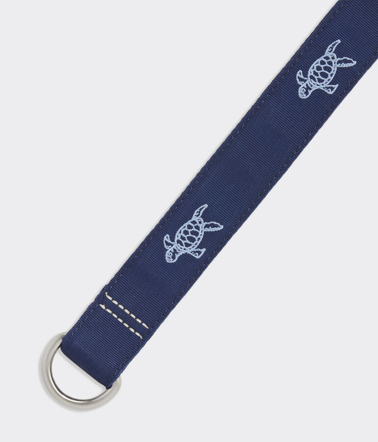 Boys' Turtle Icon Ribbon D-Ring Belt