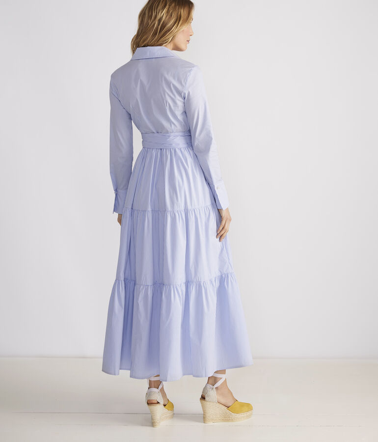 Kentucky Derby Striped Tiered Shirtdress