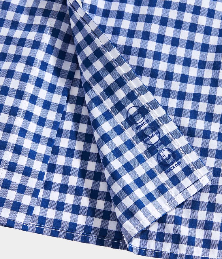 On-The-Go Lightweight Short-Sleeve Gingham Shirt