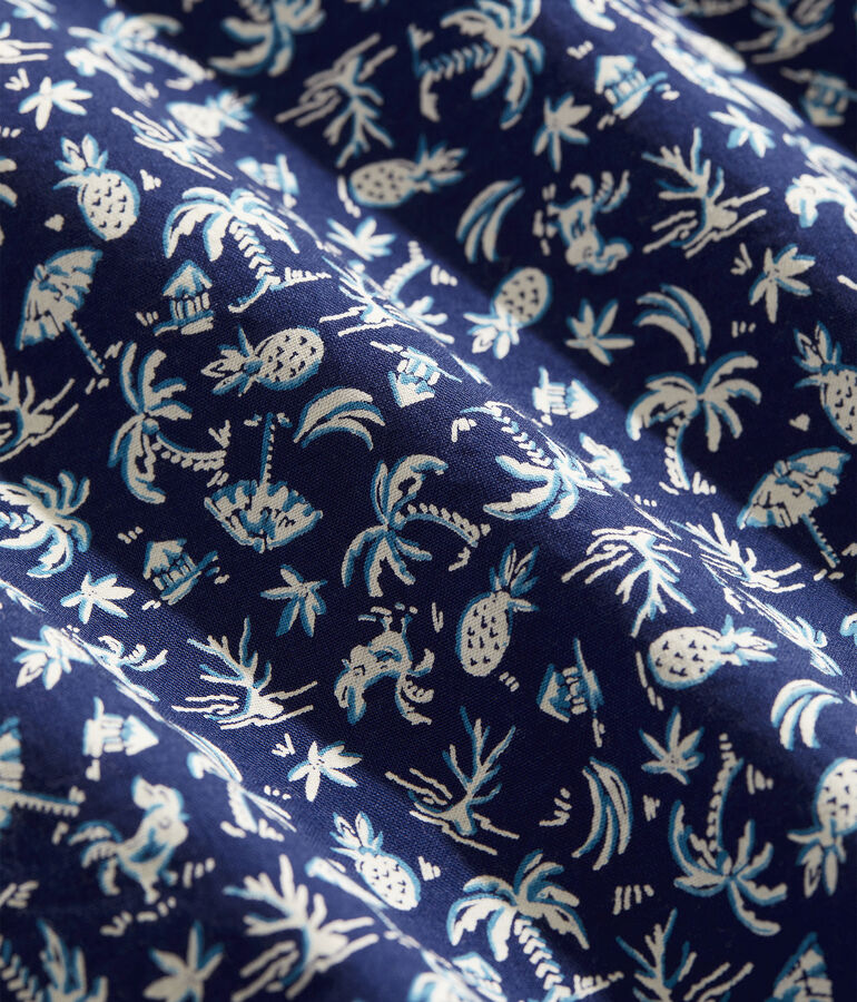 Stretch Poplin Short-Sleeve Harbour Toss Print Shirt