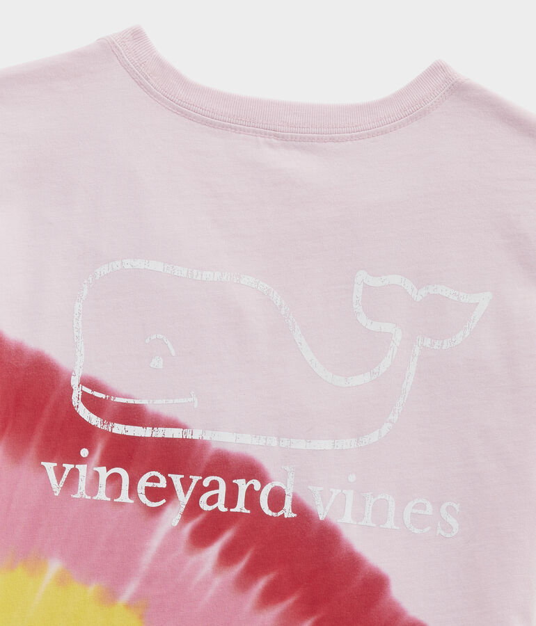 Girls' Rainbow Tie Dye Short-Sleeve Pocket Tee