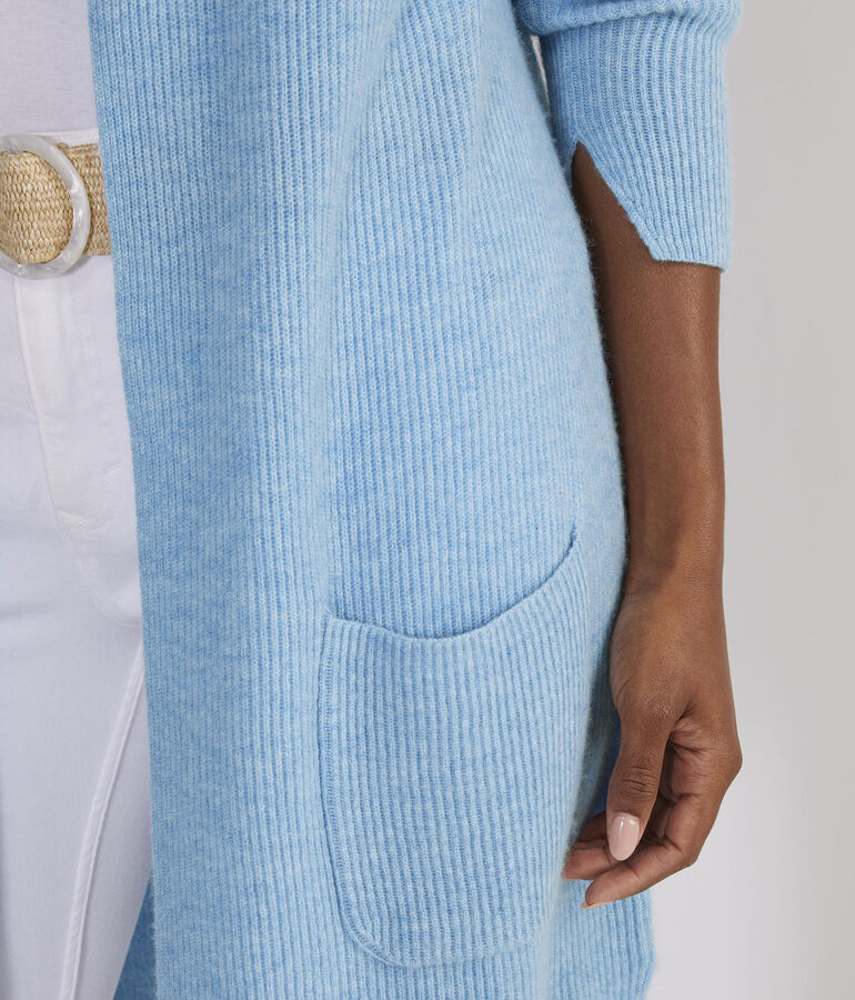 Lightweight Cashmere Open-Front Sweater