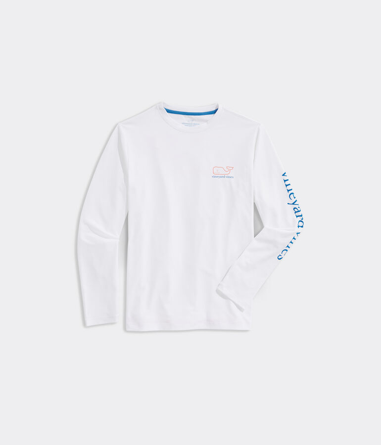 Boys' Whale Logo Long-Sleeve Harbor Performance Tee