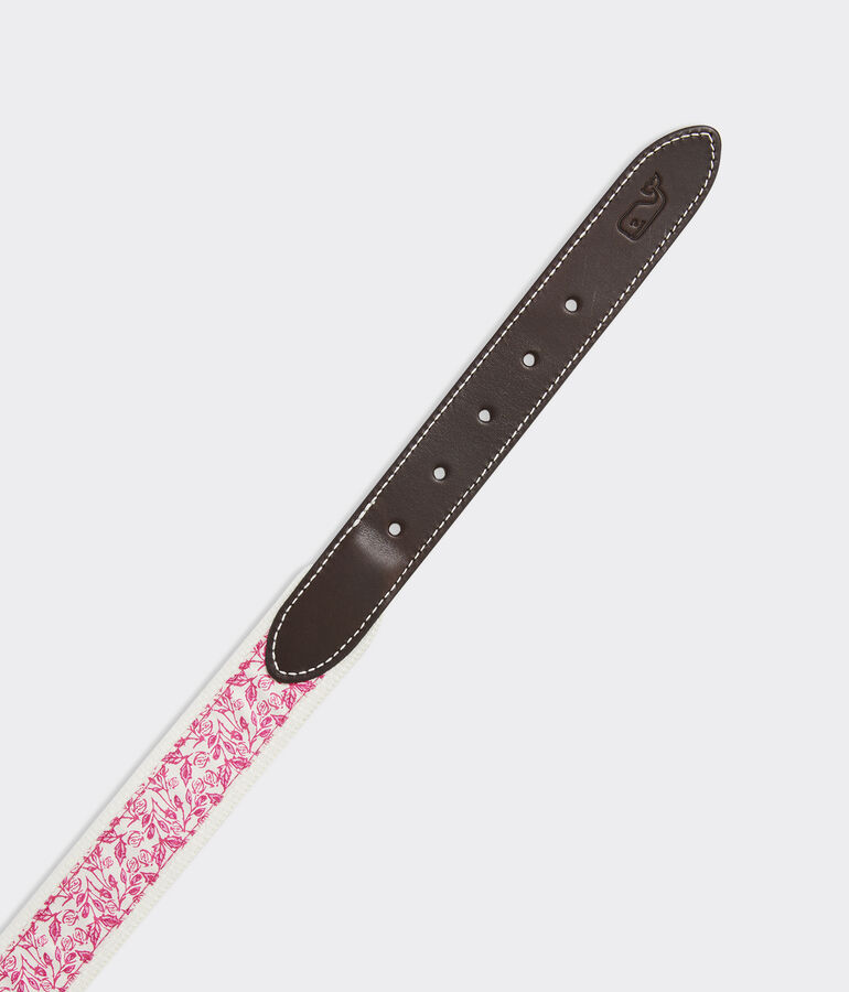 Kentucky Derby Climbing Roses Canvas Club Belt