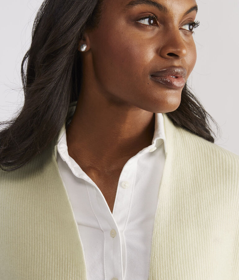 Lightweight Cashmere Open-Front Sweater